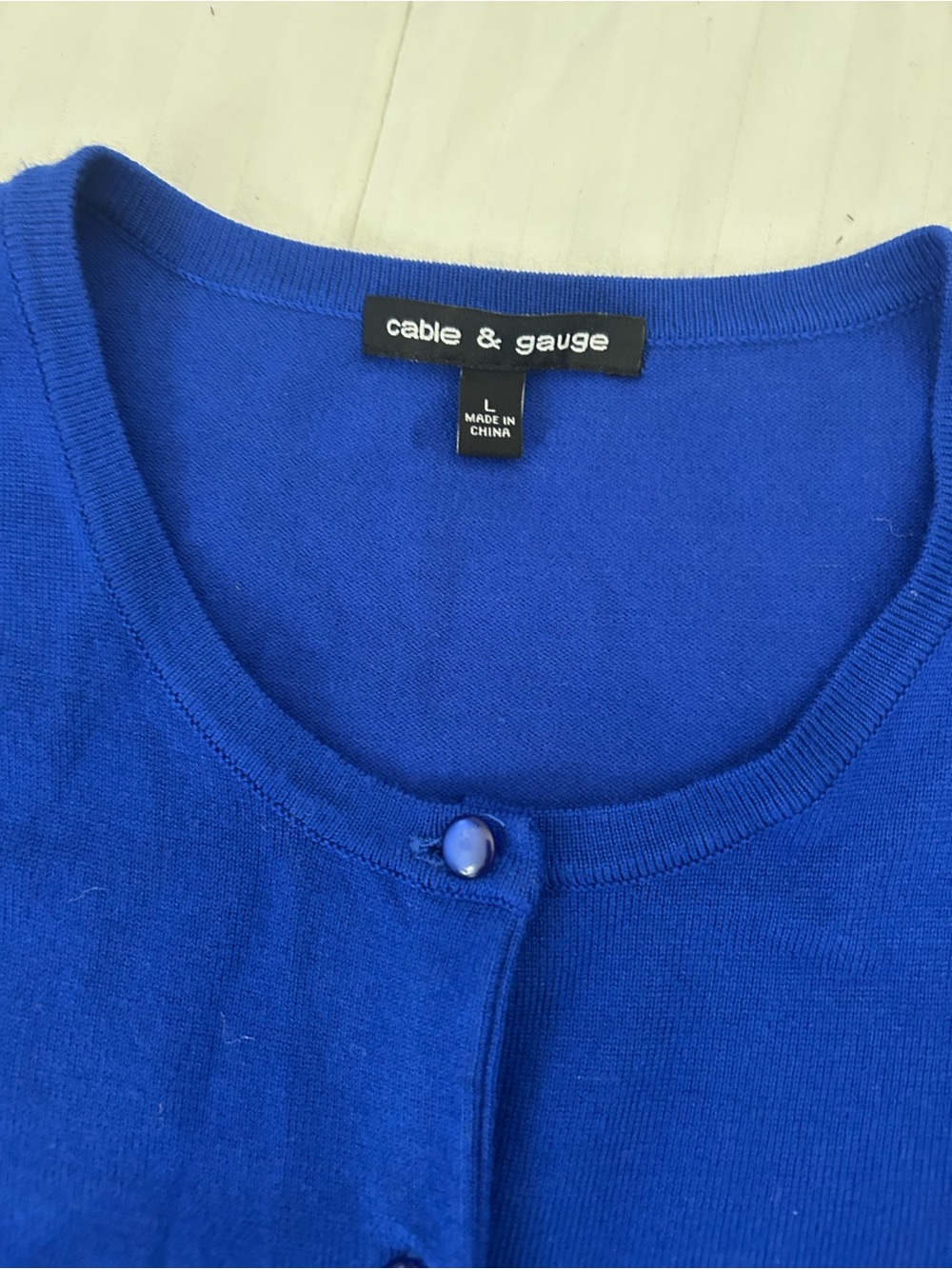 Gorgeous Perfect Condition Cable and Gauge Cobalt Blue Cardigan SzL - Picture 2 of 5